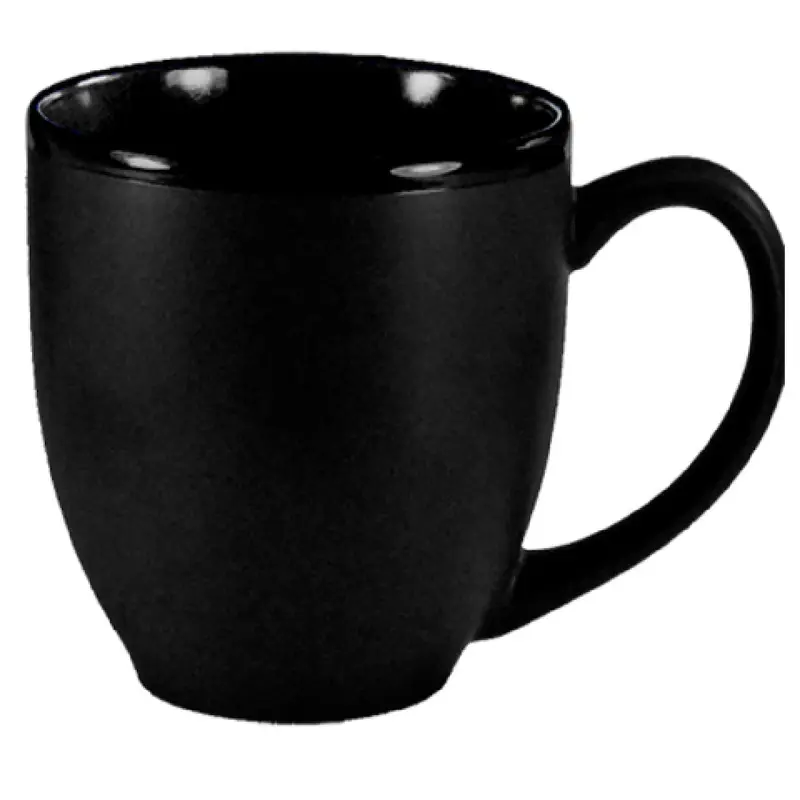 International Tableware 81376-05/05MF-05C 15 Oz Bistro Cup with Handle Ceramic Black Matte