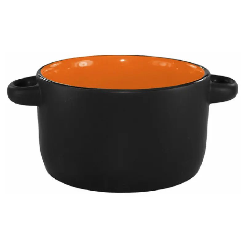 International Tableware 83567-2956/05MF-05C 11 Oz Soup Bowl Black Orange Lead Free