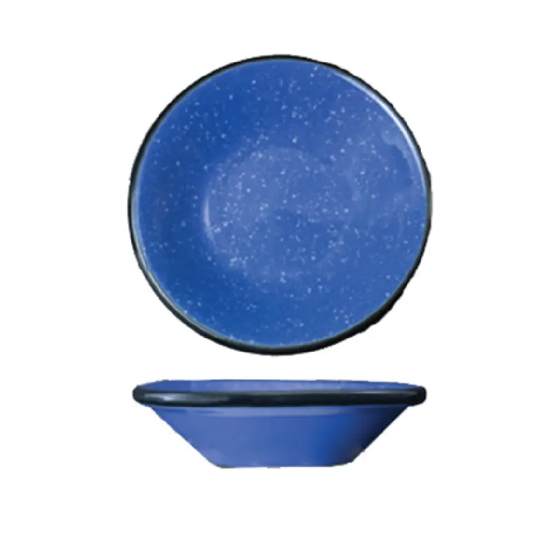 International Tableware CF-11 5 Oz Fruit Bowl Round Rolled Edge Ceramic Speckle Ocean Blue
