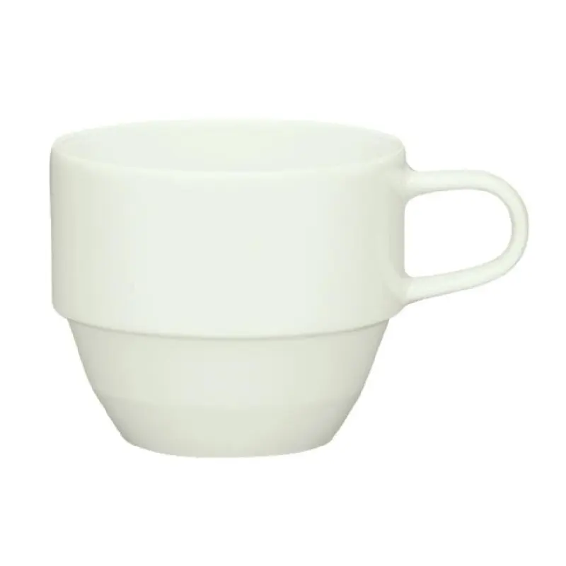 Libbey 9125119 6-3/8 Oz. Porcelain Cup with Handle Stackable BoneWhite