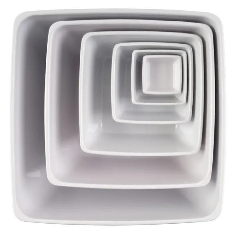 Libbey APS 84424 1-3/4 Oz Square Bowl Stackable Dishwasher Safe Melamine White
