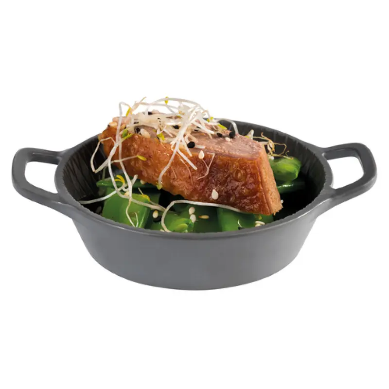 Libbey APS 84781 Bowl 2-3/8 Oz Gray Melamine Round Stackable Dual Handled