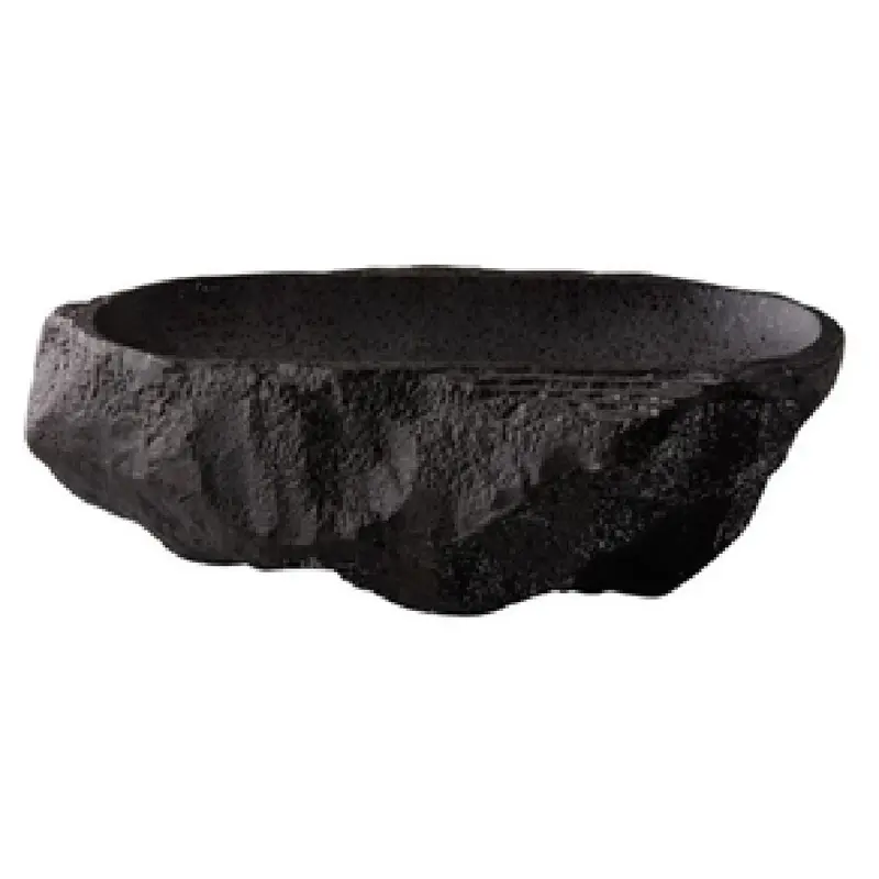 BauscherHepp RD19102 7.4 Oz China Bowl Oval Flat Vitrified Black Stone