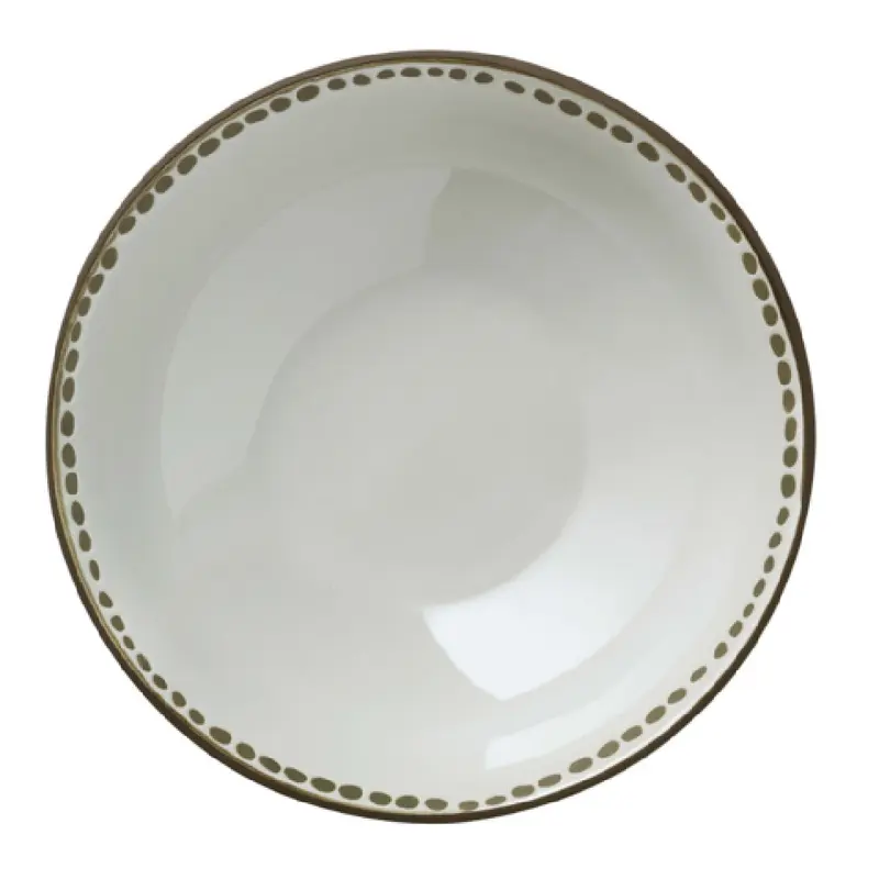 Libbey DULCET-5G 9-1/8 Inch Round Serving Bowl Stoneware Gray with Dots