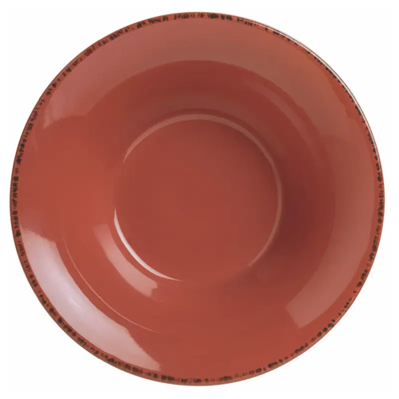 Libbey FH-515R 20 Oz Round Soup Bowl Glazed Scratch Resistant Porcelain Barn Red