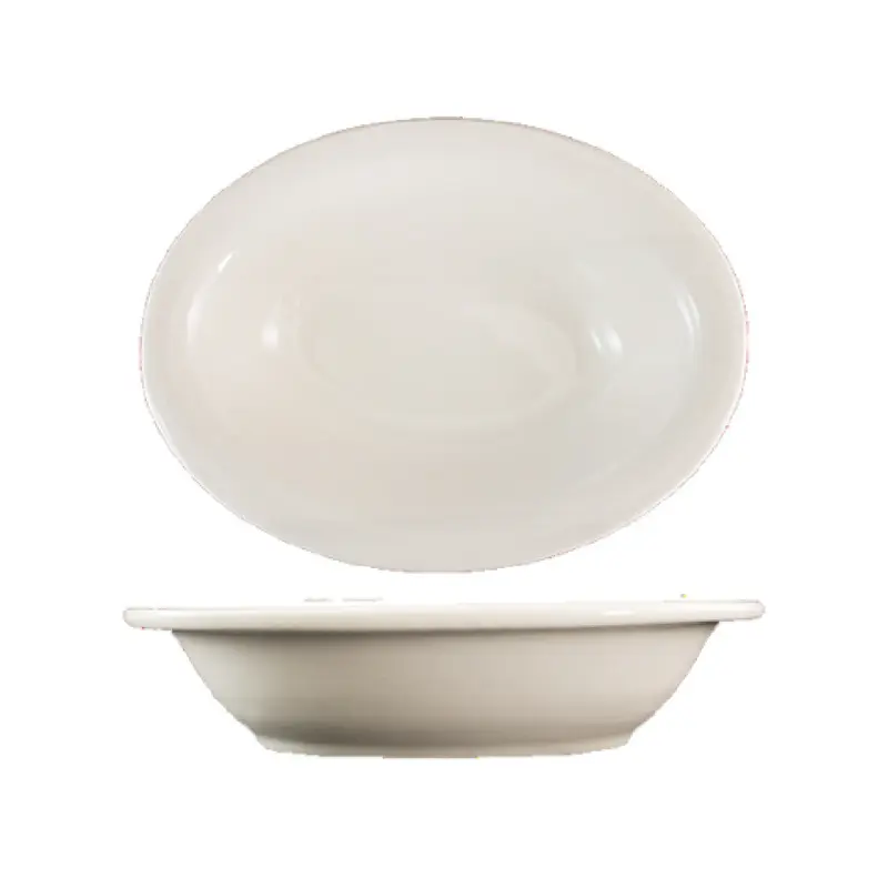 International Tableware VA-101 30 Oz Oval Baker Lead Free Ceramic American White