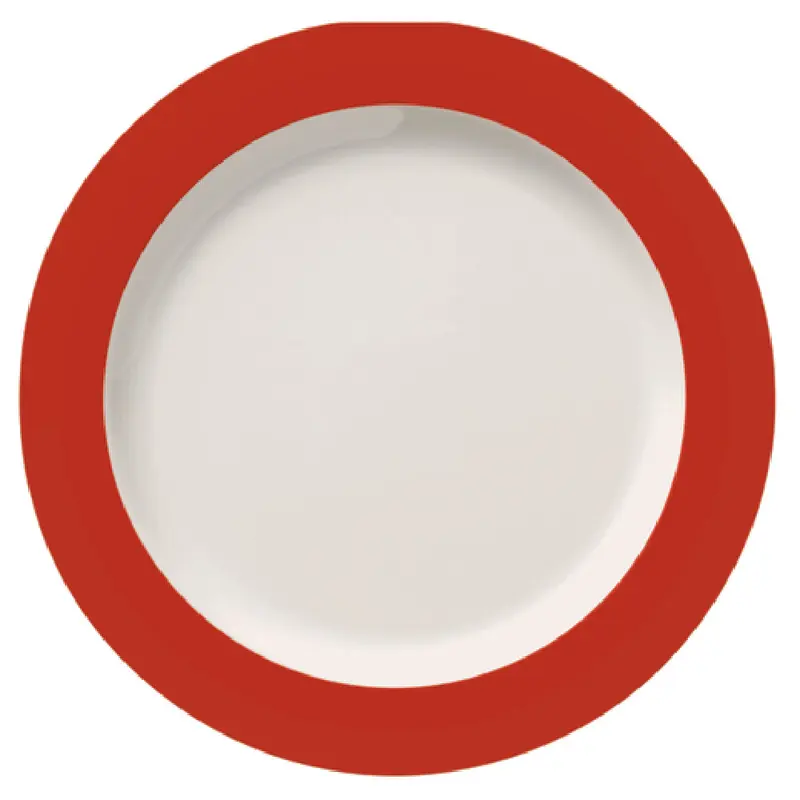 Libbey BMEL-1105R 10 Inch Plate Melamine Red Band with Microban Technology