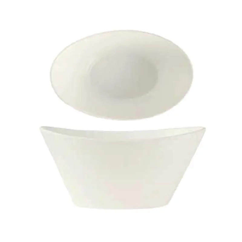 Libbey BW-5103 9-1/2 Inch 45 Oz Oval Bowl with Ultra Bright White Porcelain