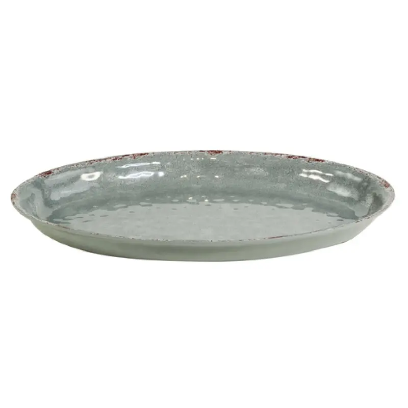 BauscherHepp TGY16311 2-1/4 Quart Oval Bowl with Distressed Glaze Melamine Gray
