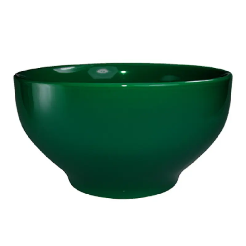 International Tableware CA-44-G 44 Oz. Round Bowl Green Ceramic with Rolled Edge
