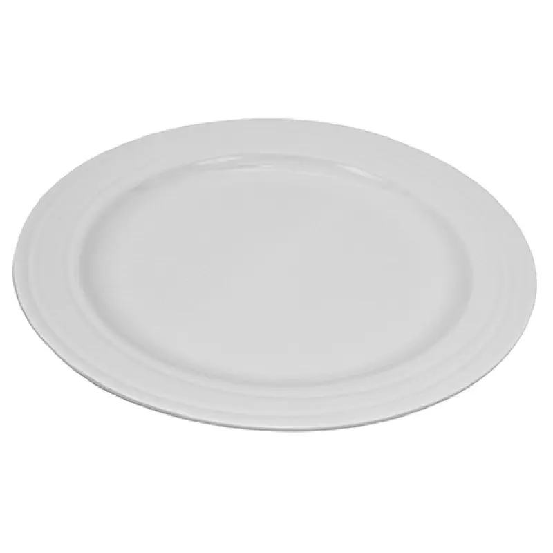 BauscherHepp T4850 9-4/5 Inch Round Orbit Plate Dishwasher Safe Melamine White