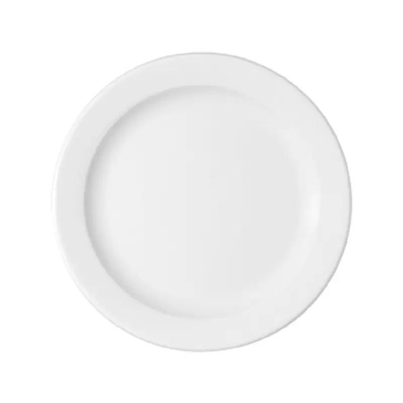 BauscherHepp 110028 11 Inch Diameter Flat Plate with Rim Porcelain White