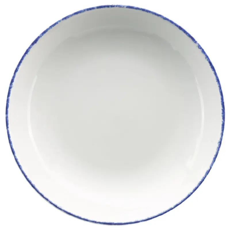 International Tableware PR-110-CB 40 Oz Pasta Bowl Round Porcelain European White with Blue