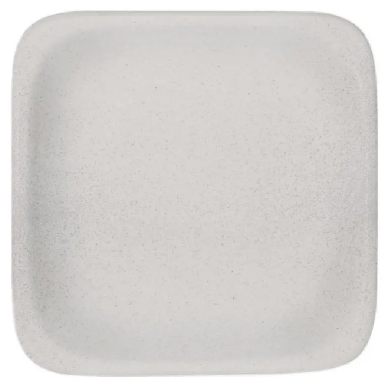 BauscherHepp 111529-700410 8-1/2 Inch Square Plate Rolled Edge Porcelain Stone Gray Decor