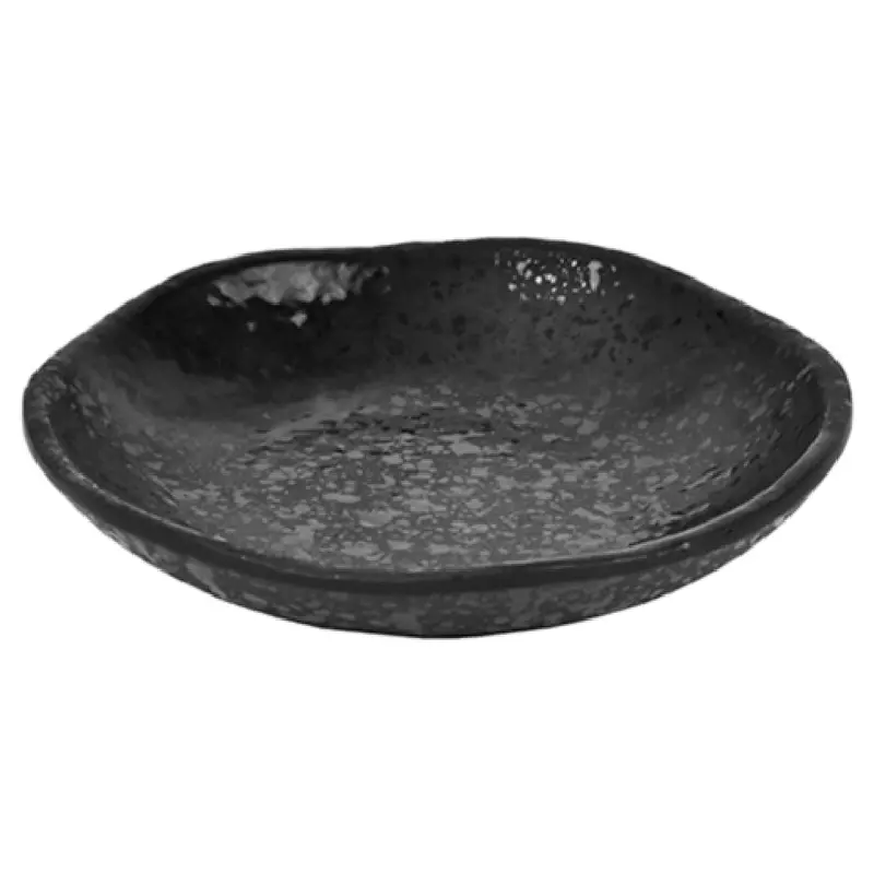 BauscherHepp TB4709 8 Inch Round Plate Dishwasher Safe Melamine Black Matte
