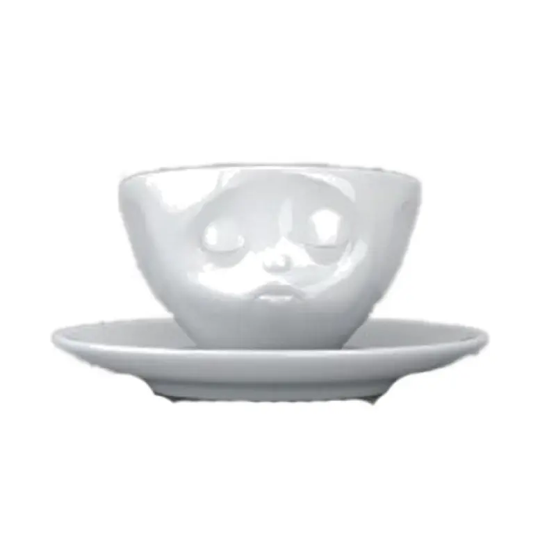BauscherHepp 144004 3.3 Oz. Cup Porcelain White Embossed Kissing Face