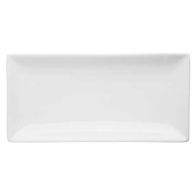 Libbey 840-901-157 15 Inch Porcelain Sushi Platter Bright White Rolled Edge