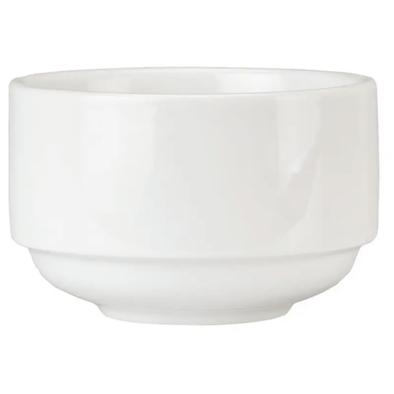 Libbey 999023705 9 Oz Bouillon Cup Highly Polished Foot Porcelain Lunar White