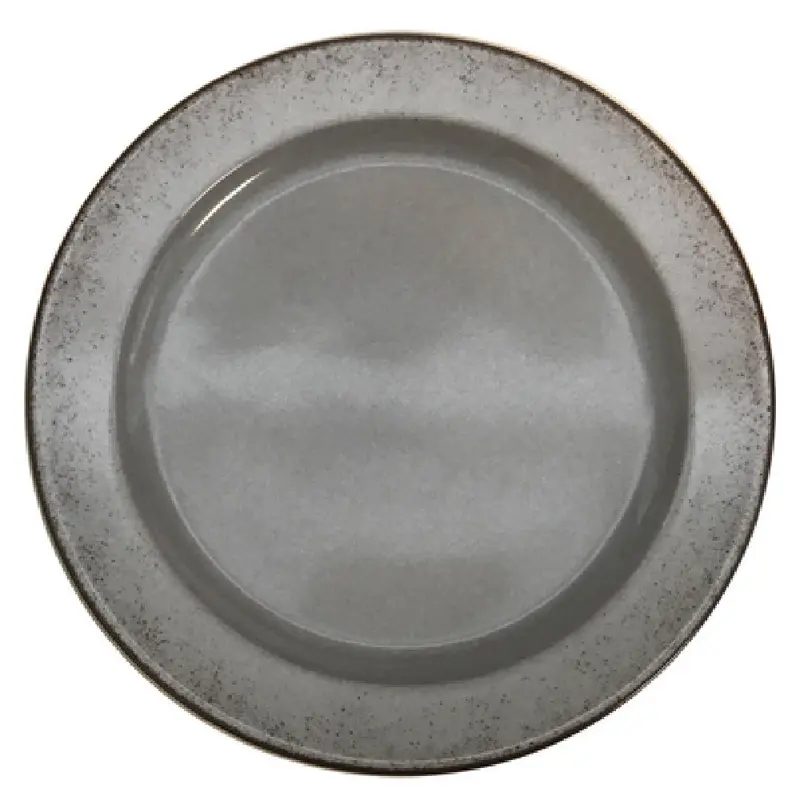 BauscherHepp 110023-700460 9 Inch Dia Flat Rimmed Plate Porcelain with Natural Gray Decor