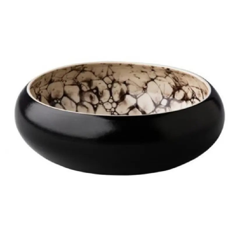 BauscherHepp RD18222 42.2 Oz Deep Bowl Round Vitrified China Black Satin
