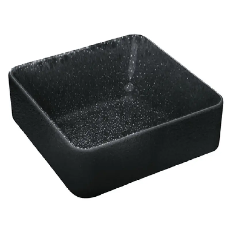 Libbey 701321091021090 6-1/2 Oz Square Bowl with Deep Stoneware Black Finish