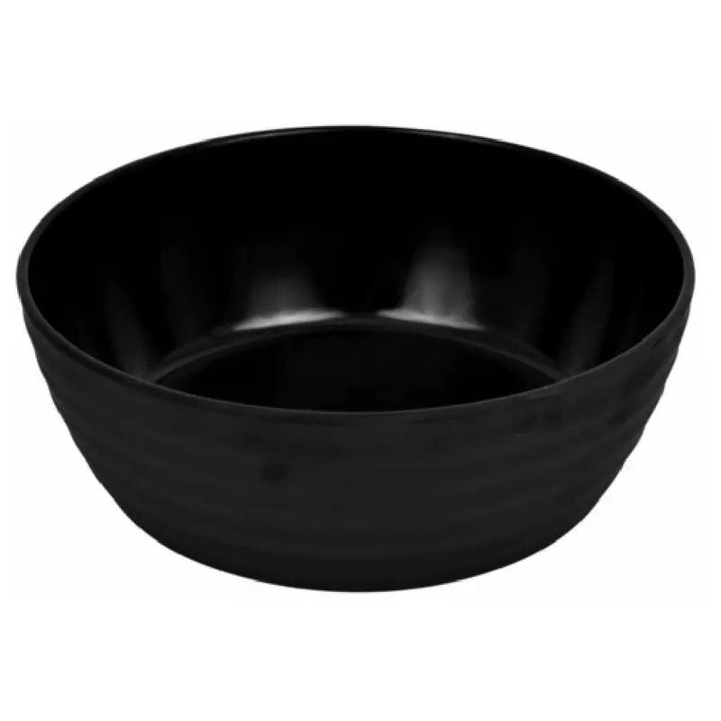 BauscherHepp TB1556 1-1/4 Quart Round Bowl with Rippled Exterior Black Melamine