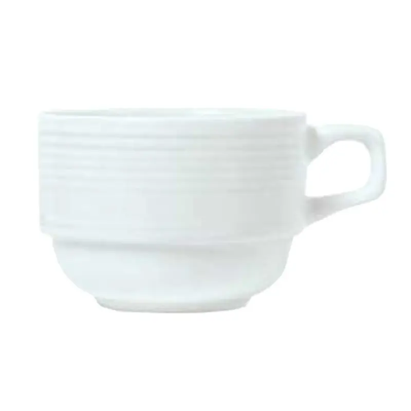 Libbey 911196016 8 Oz Porcelain Tea Cup Round Stackable White - Cups China