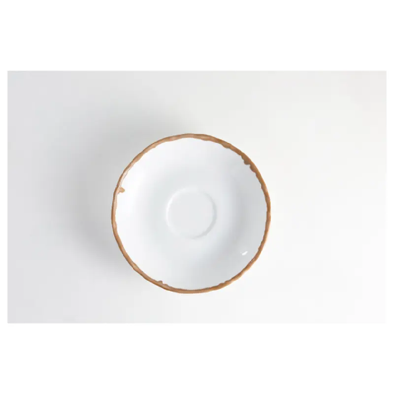BauscherHepp 456909-380398 4-1/2 Inch Diameter Round Saucer Porcelain Cosy Cottage Caramel