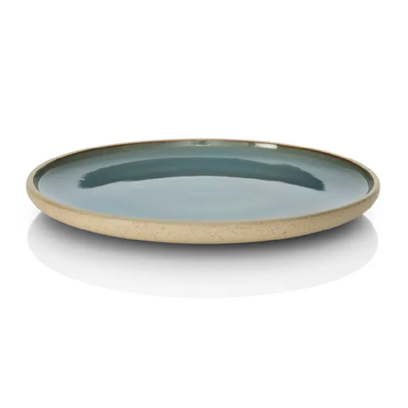 BauscherHepp 53.0005.0120 8.7 Inch Flat Plate Round Ceramic Lagoon Bright