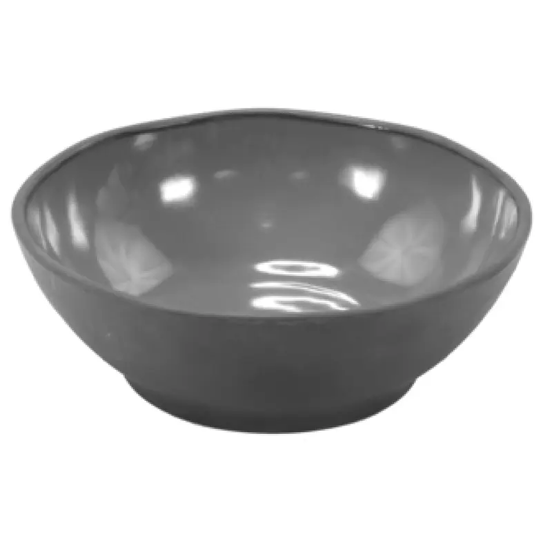 BauscherHepp TGY4607 1-5/16 Quart Round Bowl Organic Shape Charcoal Gray Melamine