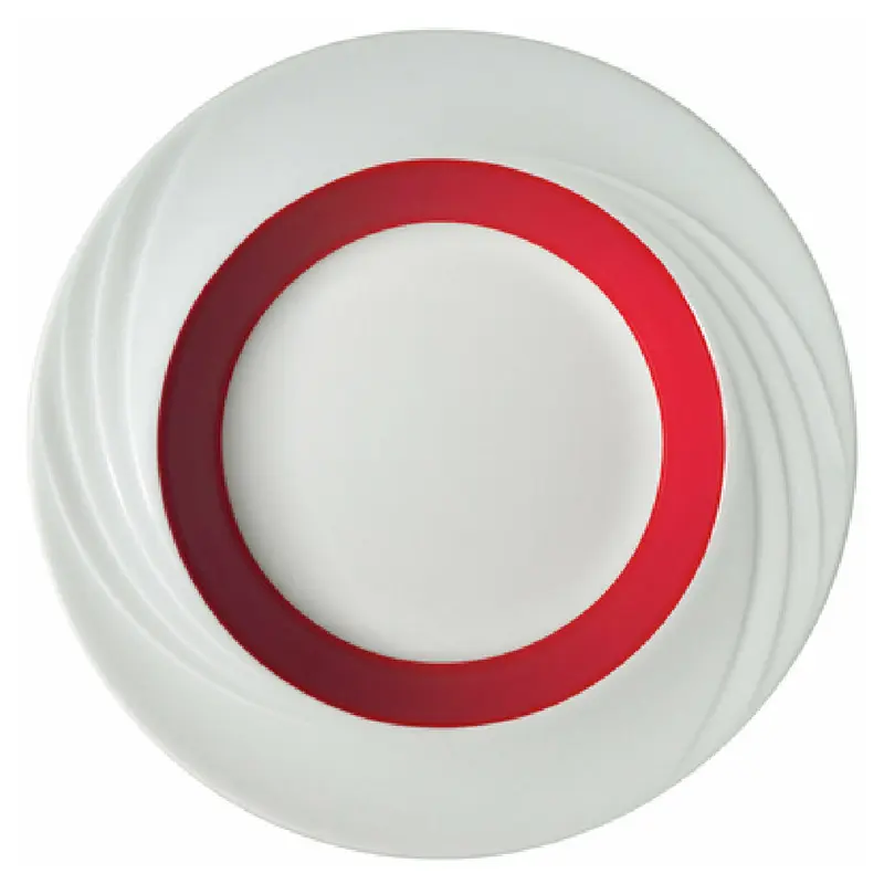 Libbey 9181823-62931 9 Inch Round Bowl Donna Senior Porcelain with Red Band