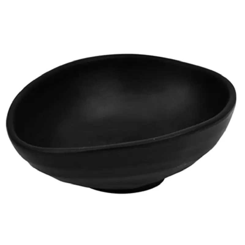 BauscherHepp TB4704 12-7/8 Oz Melamine Freeform Bowl Noir Chip Stain Resistant
