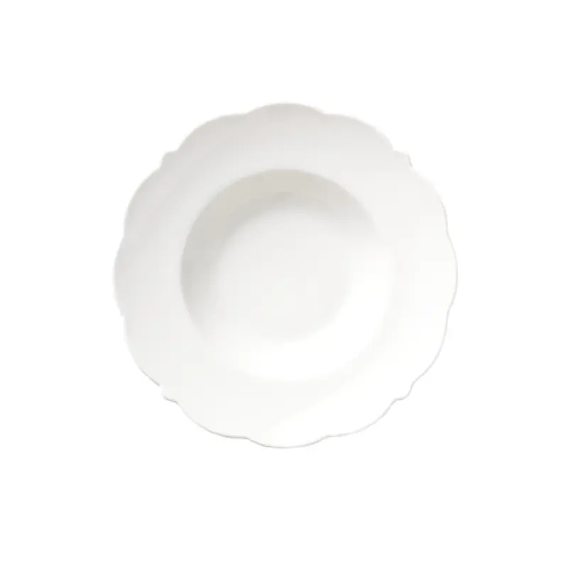 Libbey 977709912 9 1/2 Inch Scalloped Rim Soup Bowl Porcelain - 24 Packs