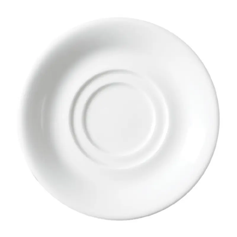 Tableware Solutions USA 51CCPWD007G 6 Inch Diameter Double Well Cafe Saucer White Ceramic