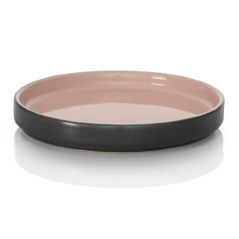 BauscherHepp 53.0033.0102 5.5 Inch Round Flat Plate Ceramic Geo Rose