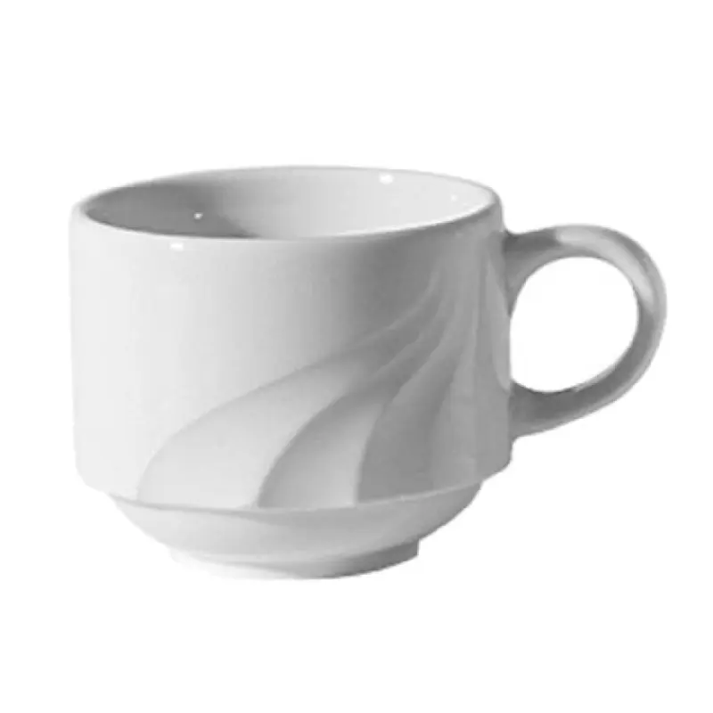 Tableware Solutions USA 21CCEVE037 7-1/2 Oz Cup Stackable China White