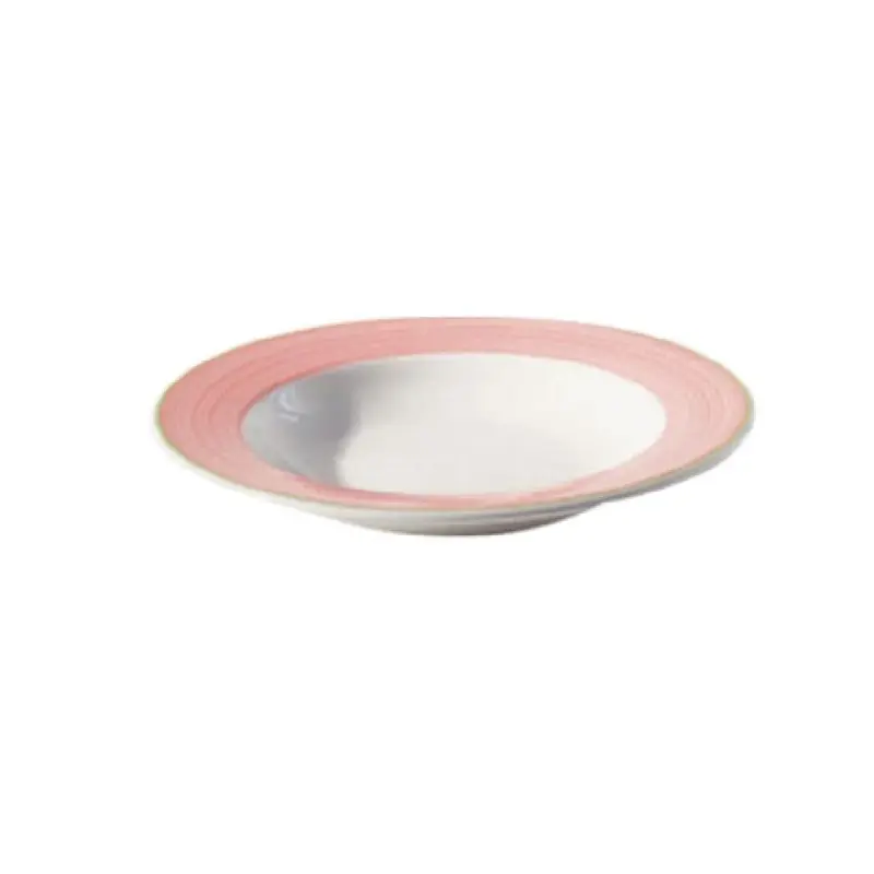 Tableware Solutions USA 50COBRP213 4 Oz Fruit Nappy Bowl Round White with Pink Rim