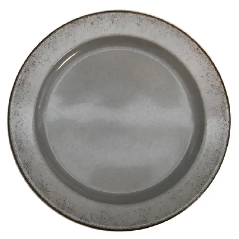 BauscherHepp 110025-700460 10 Inch Round Plate Flat with Rim Porcelain Gray