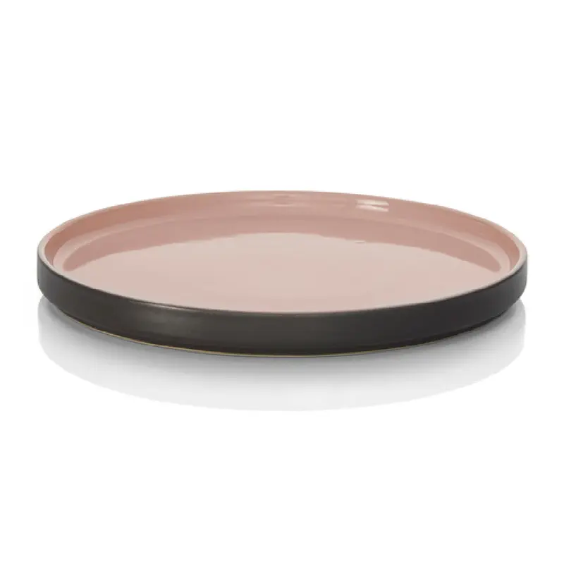 BauscherHepp 53.0034.0102 8.7 Inch Round Flat Plate Ceramic Geo Rose