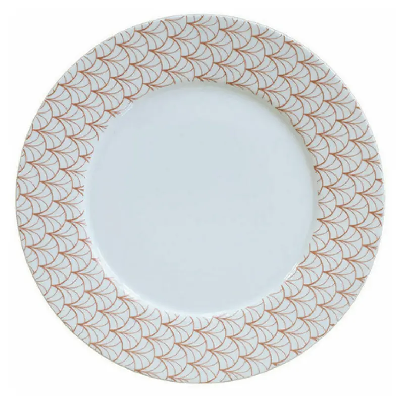 BauscherHepp 690029-328975 11-2/5 Inch Diameter Round Plate Porcelain Auburn Copper Metallic Decor