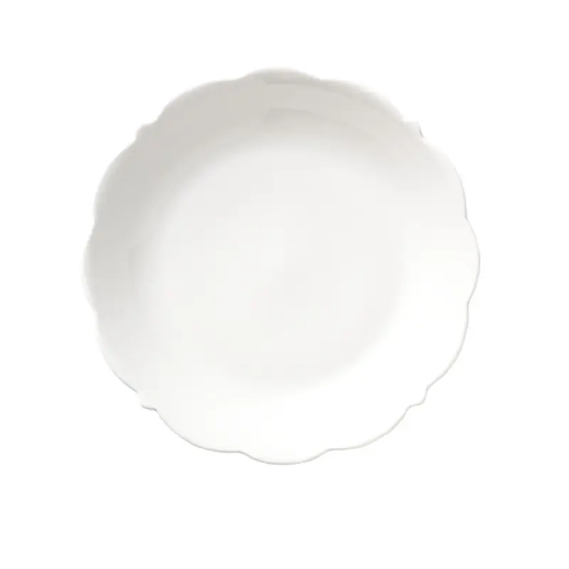 Libbey 977709011 11 Inch Diameter Porcelain Deep Coupe Bowl Scalloped Rim