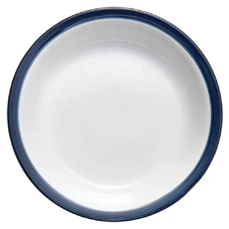 Libbey 999024152 8 Inch Round Healthcare Pellet Bowl Porcelain Lunar White and Steel Blue Band