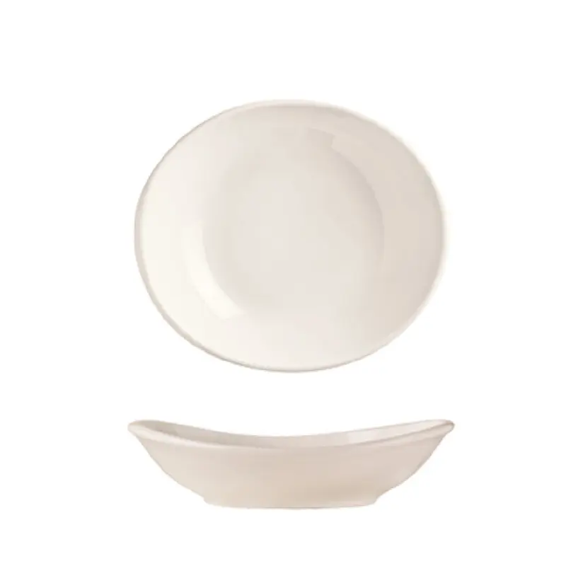 Libbey INF-170 10 Oz Porcelain Oval Bowl Porcelana Infinity with Bright White Finish
