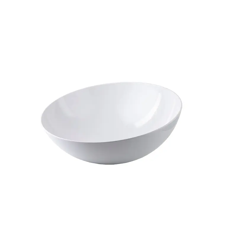 Tablecraft 10186W 20 Quart Round Bowl with White Melamine Construction
