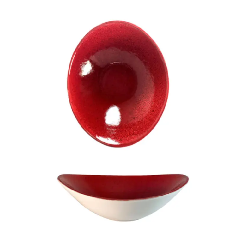 Tableware Solutions USA 29FUS173-41 12 Oz. Salsa Bowl Oval Porcelain Red