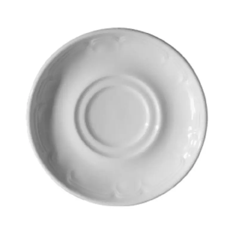 Tableware Solutions USA 66CCMOB307 6 Inch Round Saucer Double Well White