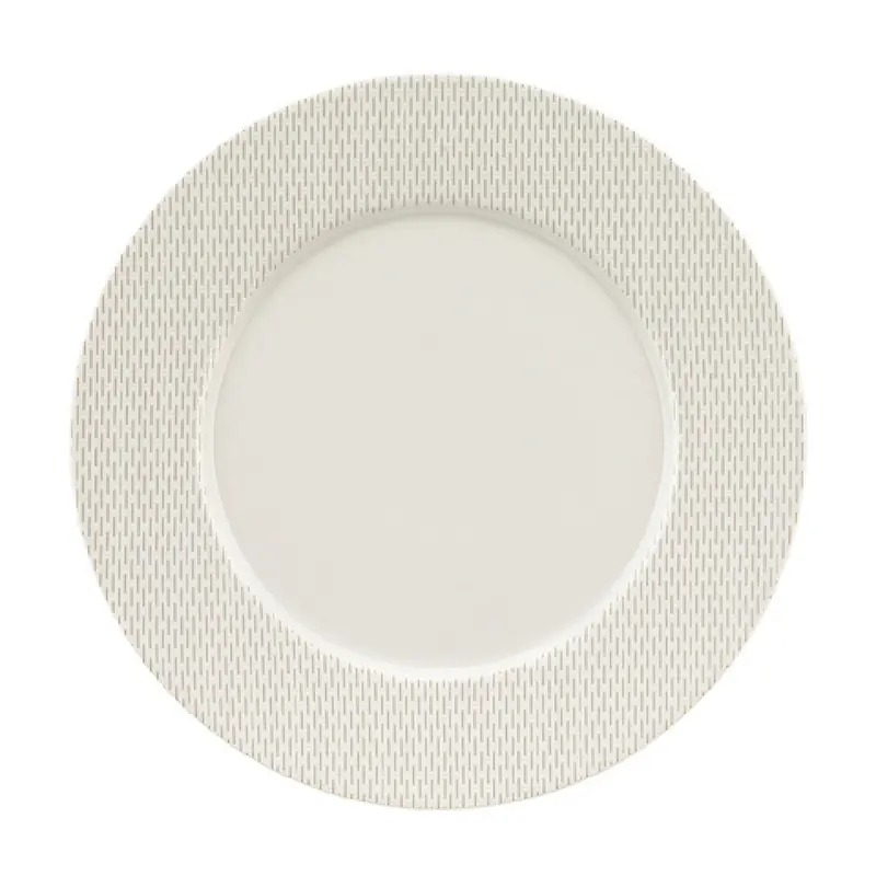 BauscherHepp 690029-426048 11-2/5 Inch Diameter Plate Round Flat Porcelain Finest Loom Grey