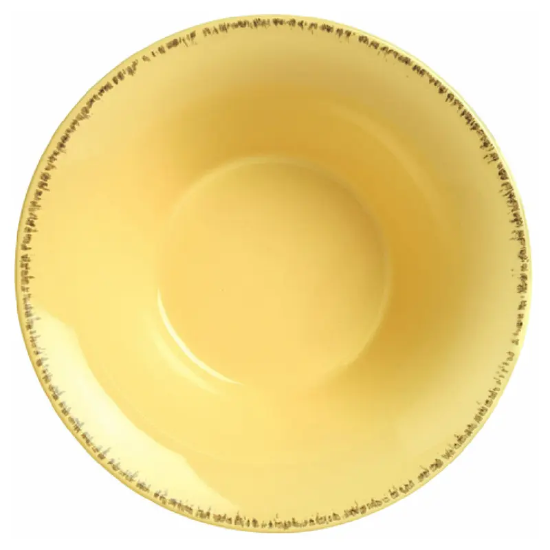 Libbey FH-515B 20 Oz Round Soup Bowl Butter Yellow Glazed Porcelain