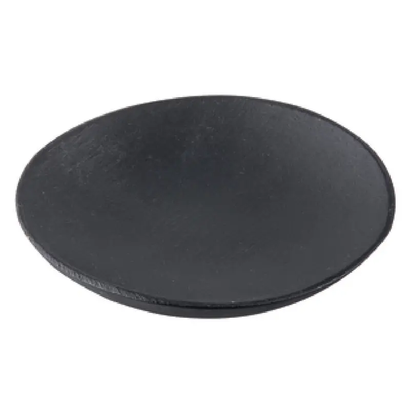 Tablecraft BAMDRBK2 1/2 Oz. Round Disposable Plate Bamboo Black 48 Packs