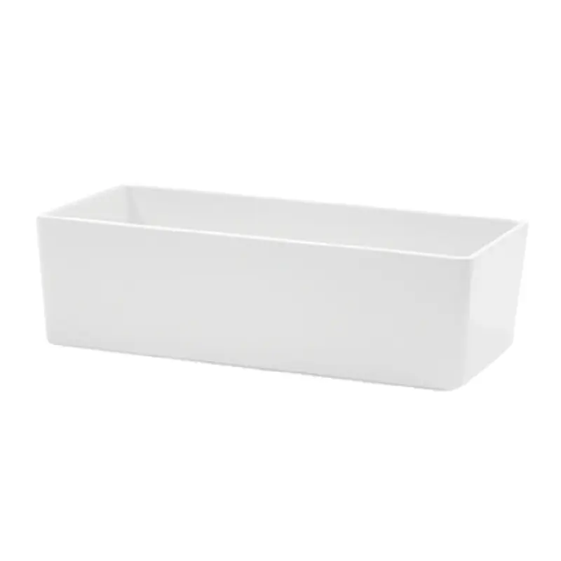 Tablecraft M4026WH 2 Quart Bowl Rectangular Melamine White Dishwasher Safe